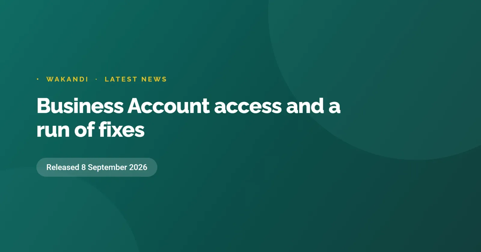 Business Account access and a run of fixes
