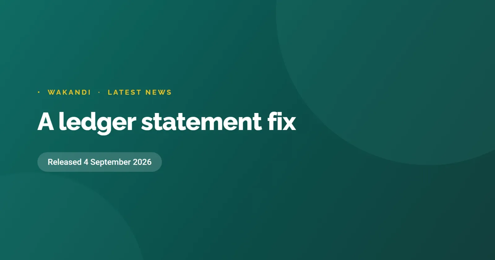 a ledger statement fix